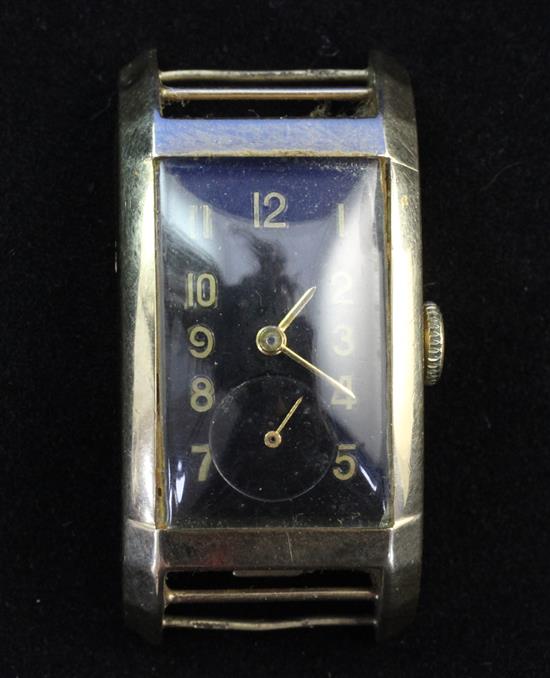 A gentlemans stylish 1930s 9ct gold Rolex Precision manual wind wrist watch,